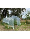 Serre 4 Saisons - largeur 3m - façade avec porte - aérations latérales ouvertes-