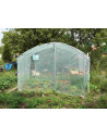 Serre Tonneau - Abri culture - pieds droits- bâche enterrée -  2 portes larges - 3m/3m
