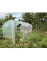 Serre Tonneau - Abri cultures - 3m x 4.5m - Pieds droits - bâche enterrée - porte ouverte