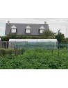 Serre Tonneau, Abri Cultures, largeur 3m, pieds droits, 2 portes, bâche enterrée. filet d'ombrage en option.