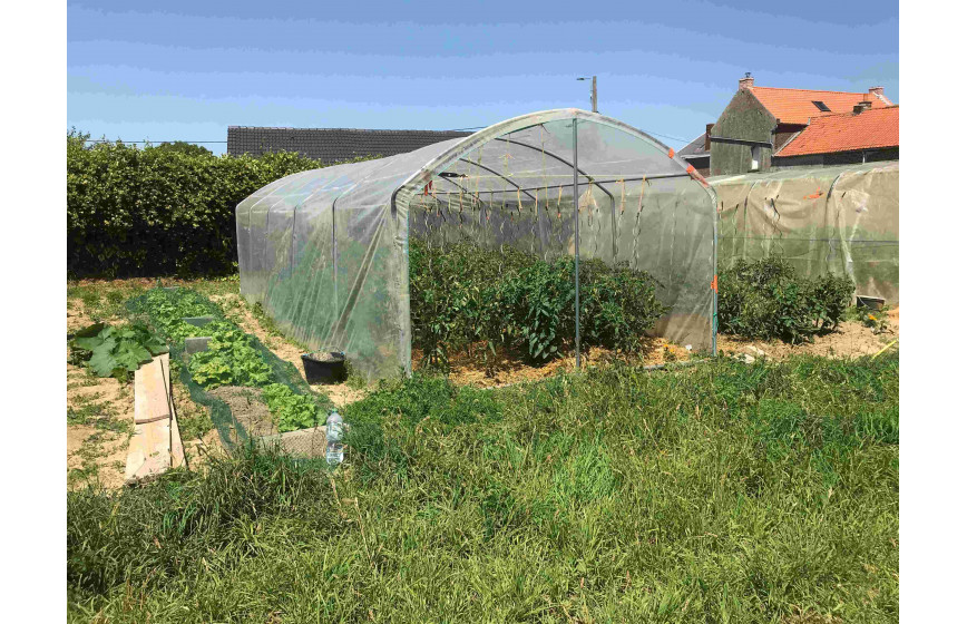 Bâches enterrée Abri-tomates pieds droits largeur 3m longueur 7.50 m | Serres Tonneau