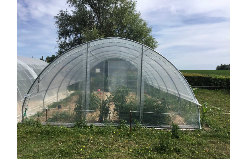 Façade sans porte pour serre Gothique largeur 4.50 m | vue extérieure| Serres Tonneau
